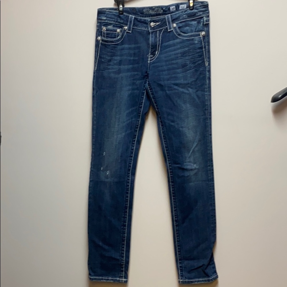 Miss Me Skinny straight leg jean.